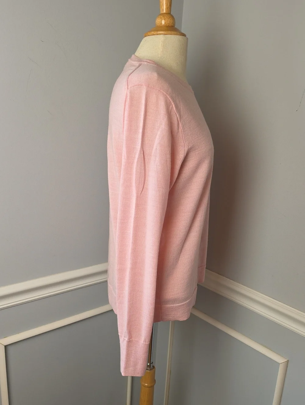 J.CREW 100% Merino Wool Pink Crewneck Career Casual Long Sleeve Sweater XL READ